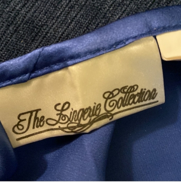 Vintage MED The Lingerie Collection Teddy Nightie Gown Silk Royal Blue M - Picture 3 of 11